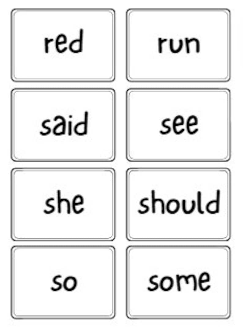 200 Printable Sight Words Flashcards for Preschool, Kindergarten, 1st