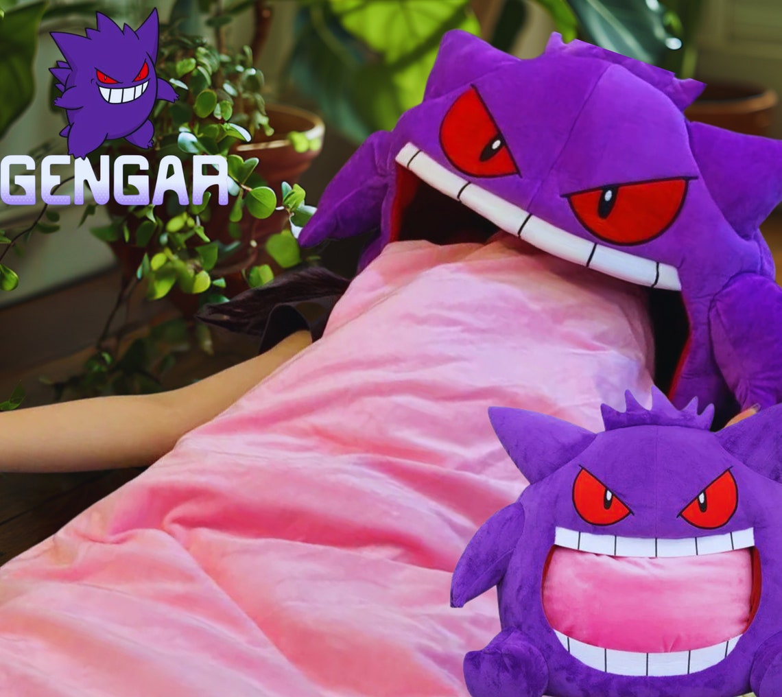 Cartoon Anime Pokemon Gengar Tongue Sleeping Pat, Sleep Pillow Dual