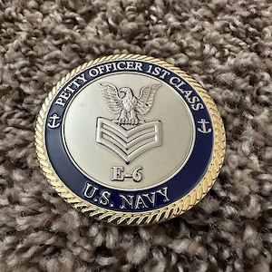 Navy Petty Officer Challenge Coins, PO1, PO2, PO3