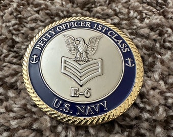 Navy Petty Officer Challenge Coins, PO1, PO2, PO3