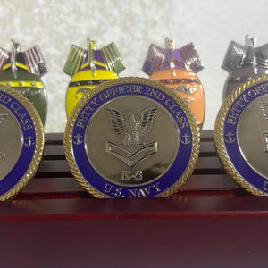 Monedas de desafío de la Marina / Suboficial PO1 PO2 PO3 / Moneda de rango militar / Regalos de la Marina de los EE. UU.