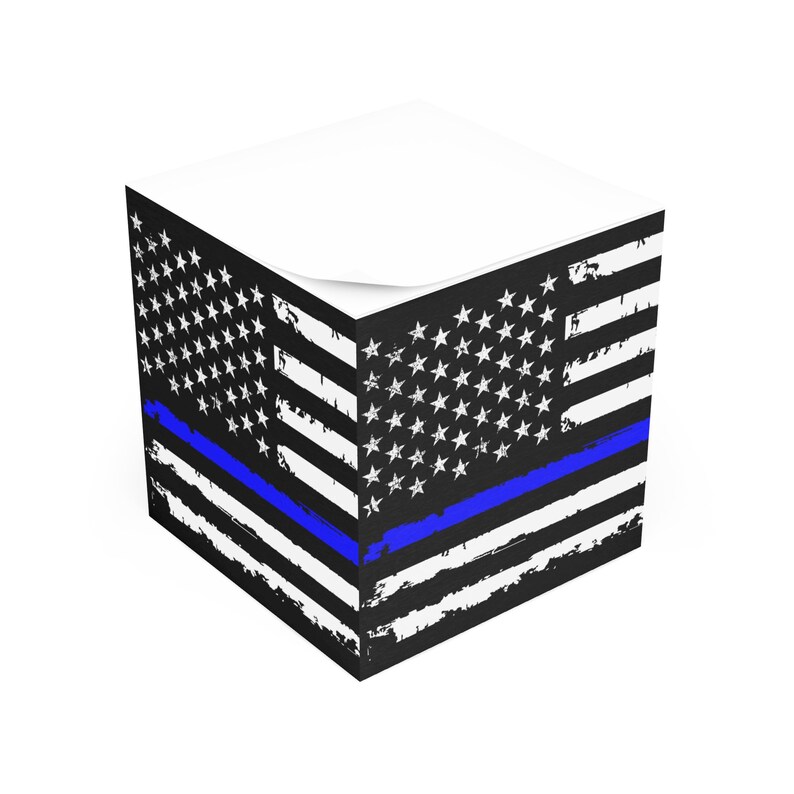 Thin Blue Line Note Cube Etsy thin-blue-line-note-cube-etsy