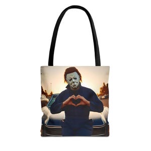 Personalisierte Michael Myers Heart Hands Tote Bag (AOP)