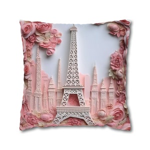 Custom Eiffel Tower Square Pillow Case