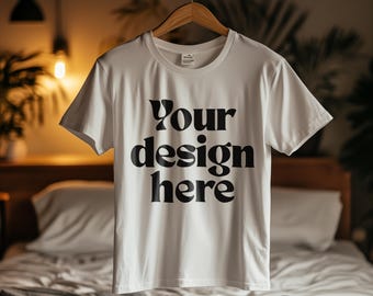 Bella Canvas 3001 Vit T-shirt Mockup (Digital Nedladdning)