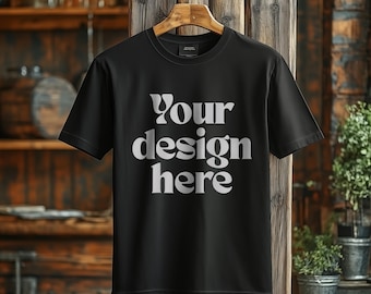 Black Bella Canvas 3001 Mockup: Unisex T-Shirt (Digital Download)