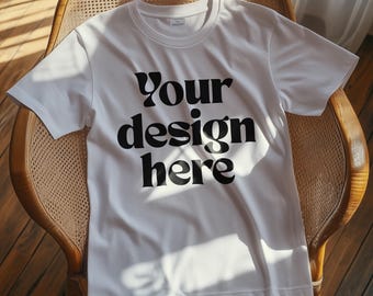 Bella Canvas 3001 Vit T-shirt Mockup (Digital Nedladdning)
