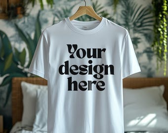 Bella Canvas 3001 Vit T-shirt Mockup (Digital Nedladdning)