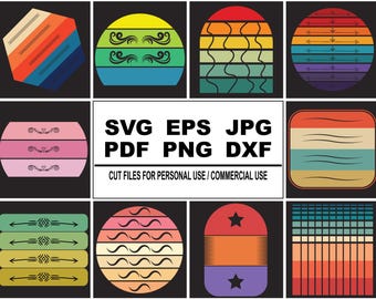 Retro Shapes T-Shirt Design Bundle: 70s 80s 90s Clipart (Digital File)