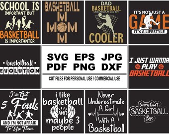 Basketball T-Shirt Bundle, Basketball Man Woman T-Shirt, Basketball Quotes T-Shirt, Basketball Clipart T-Shirt, Cutfile, Instant Download.