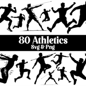 Track and Field Silhouette Bundle: Sports SVG PNG Cut Files