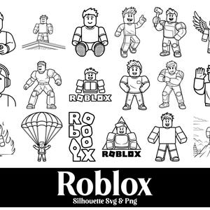 Roblox Silhouette Bundle SVG PNG | Gamer Boy Avatar Vector | Roblox Font Icon Clipart | Svg Png Bundle | Cut Files for Cricut & Sublimation