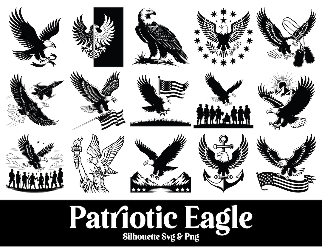 Patriotic Eagle SVG & PNG, American Flag Eagle, 4th of July USA Art ...