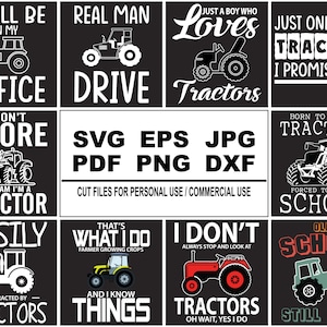 Tractor T Shirt Bundle, Tractor Quotes. Tractor Svg. Tractor Png. Tractor T-shirt for Men, Farming Tractor, Cutfile And Instant Download. image 1