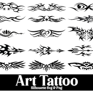 Tribal Tattoo SVG PNG Bundle: Cricut & Silhouette Designs (Digitaler Download)