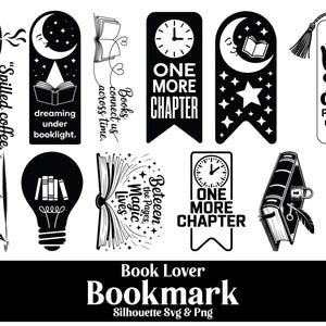 Unwritten Chapters Bookmark SVG & PNG Bundle - Book Lover Gift - Reading Tree Silhouette - Bookish Quote Art - Digital Download for Readers