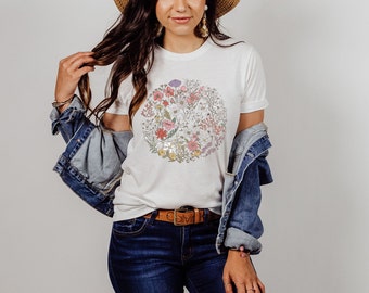 Wildflower T-shirt, Mothers Day flower Shirt, wild flower shirt, floral shirt, flower shirt, gift for women, womans t-shirt, gift for mom