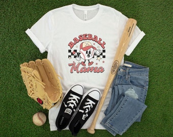 Baseball mama T-Shirt Retro baseball mom shirt Retro baseball shirt baseball player shirt funny shirt