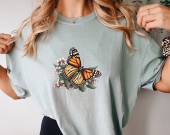 Butterfly Shirt Butterfly Graphic Shirt Womens Comfort Colors Butterfly Shirt Gift For Biologist, Gift for mom Monarch butterfly Shirt