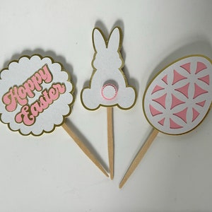 Easter Cupcake Toppers, Cute Bunny Cupcake Picks, Baking Decoration