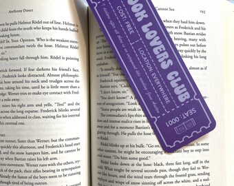 Book Lovers Club Bookmark | Bookmark Ticket Voucher | Cute Bookmark | Gift For Book Lover | Book Club Bookmark