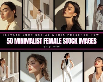 50 imágenes de stock de belleza femenina minimalista, imágenes de stock de retratos, redes sociales, archivos PNG de alta calidad, fotos de stock de lujo, Canva, Ai