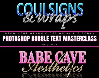 3D Bubble Text Masterclass, Photoshop Video Tutorial, Adobe, Graphic Design Tools, Photoshop Lesson, Luxury Text, Learn To Design, PS Online