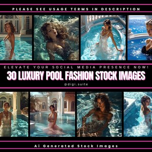 30 Luxury Pool Fashion Stock Images, Portrait Stock Images, Social Media, High Quality PNG Files, Stock Photos, Canva, Ai, women beauty