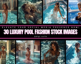 30 Luxury Pool Fashion Stock Images, Portrait Stock Images, Social Media, High Quality PNG Files, Stock Photos, Canva, Ai, women beauty