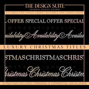 Christmas Title Clipart Set, Social Media, High Quality PNG Files, Luxury Social Media Templates, Canva, Christmas Graphics, Christmas Insta
