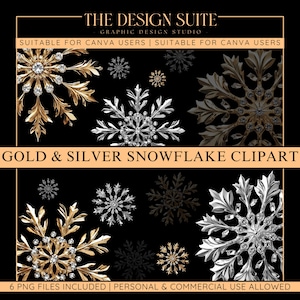 Gold and Silver Snowflake PNG Clipart, Social Media, High Quality PNG ...