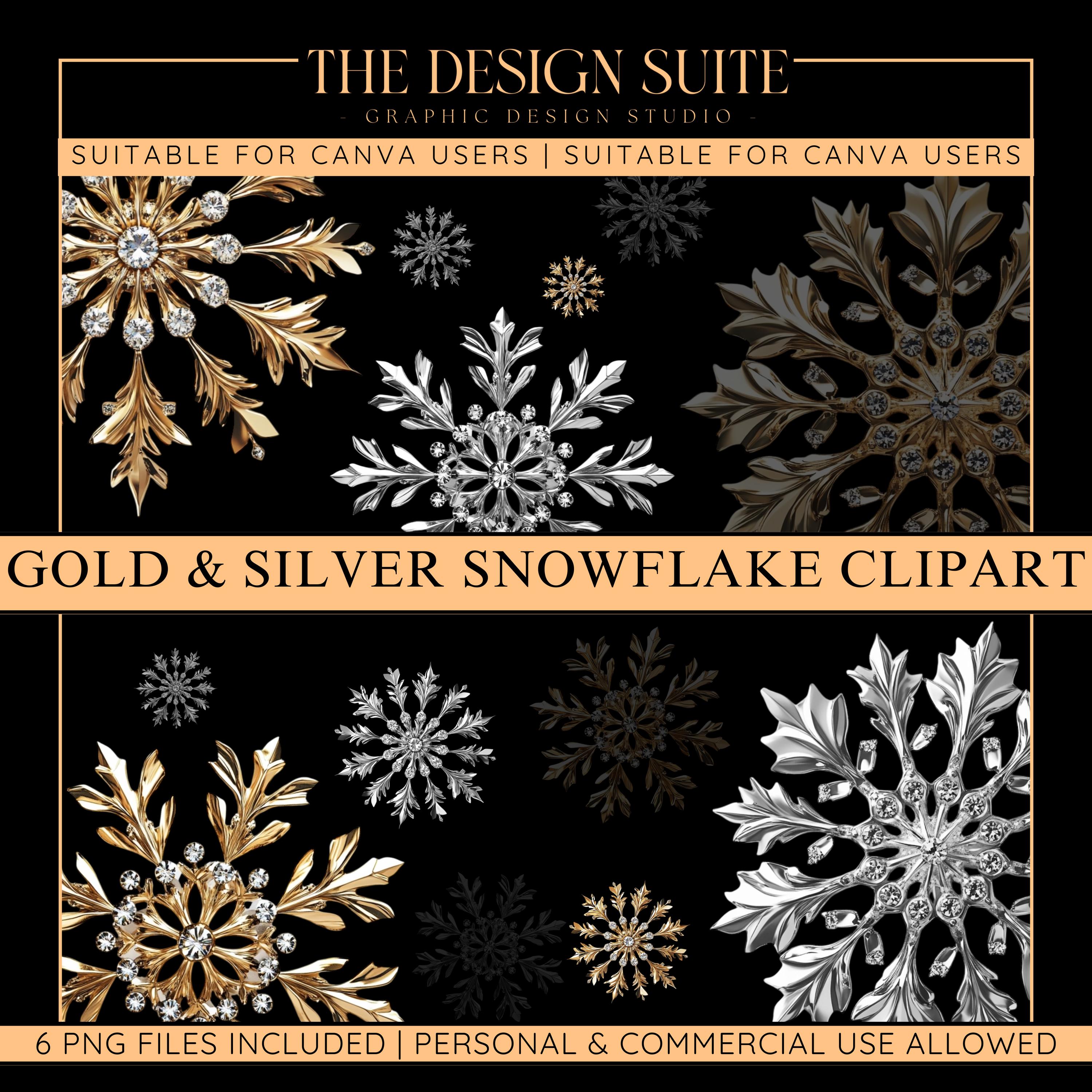 Gold and Silver Snowflake PNG Clipart, Social Media, High Quality PNG ...