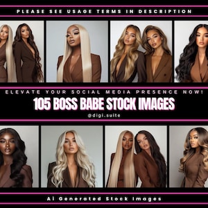 105 Boss Babe Stock Images, Portrait Stock Images, Social Media, High Quality PNG Files, Luxury Stock Photos, Canva, Ai, women in business