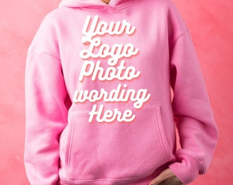 Personalized Custom Hoodie with Logo or Text | Design Your Own Hoodie | Custom Business Merch | Gift for Him or Her | Unisex Sweatshirt