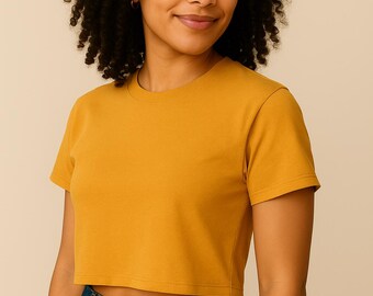 Custom Cropped T-Shirt: Personalized Graphic or Logo, Made to Order