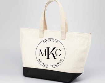 Personalized Tote Bag: Custom Name Logo Design, Eco-Friendly Reusable Shopping Bag