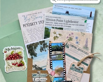 Michigan Junk Journal Kit | Vintage Travel Journal Ephemera Pack