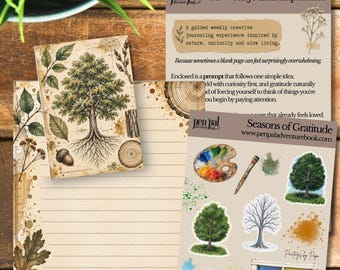 Seasons of Gratitude | Weekly Journaling Kit | Nature Inspired | Junk Journal Ephemera | Gratitude Journal | Slow Living