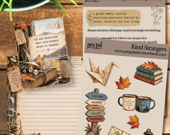 Kind Strangers | Weekly Journaling Kit | Nature Inspired | Junk Journal Ephemera | Gratitude Journal | Slow Living
