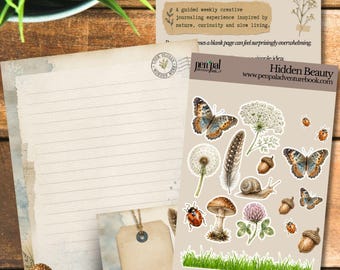 Hidden Beauty | Weekly Journaling Kit | Nature Inspired | Junk Journal Ephemera | Gratitude Journal | Slow Living