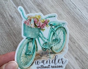 Vintage Blue Bike Sticker | Journal Sticker | Laptop | Water bottle | Waterproof Vinyl 3" | Turquoise