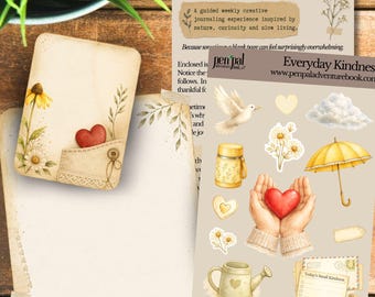 Everyday Kindness | Weekly Journaling Kit | Nature Inspired | Junk Journal Ephemera | Gratitude Journal | Slow Living