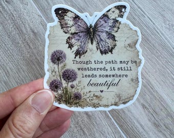 Vintage Butterfly Sticker | Journal Sticker | Laptop | Water bottle | Waterproof Vinyl 3" | Purple