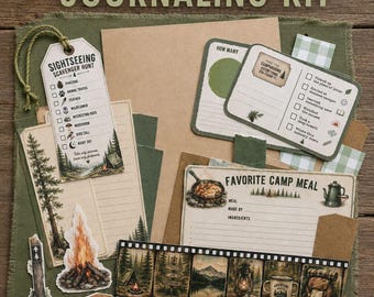 Camp Journal Kit | Camping Travel Journal Ephemera Pack