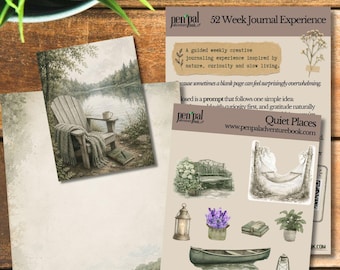 Quiet Places | Weekly Journaling Kit | Nature Inspired | Junk Journal Ephemera | Gratitude Journal | Slow Living