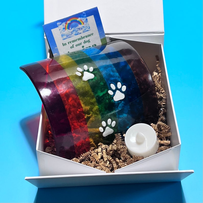 Fused Glass Rainbow Bridge Pet Memorial: Personalized Keepsake Gift - Etsy