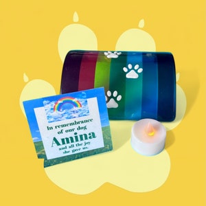 Rainbow Bridge | Pet Memorial | Fused Glass Rainbow | Personalized Pet Gift | Animal Sympathy Gift | Personalized Keepsake | Dog Remembrance
