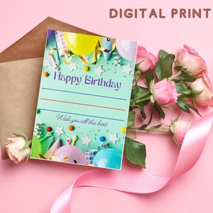 Printable Birthday card Package | Writing Box Card| Instant download | 7x5 inch cards for Birthday | Birthday card to download |