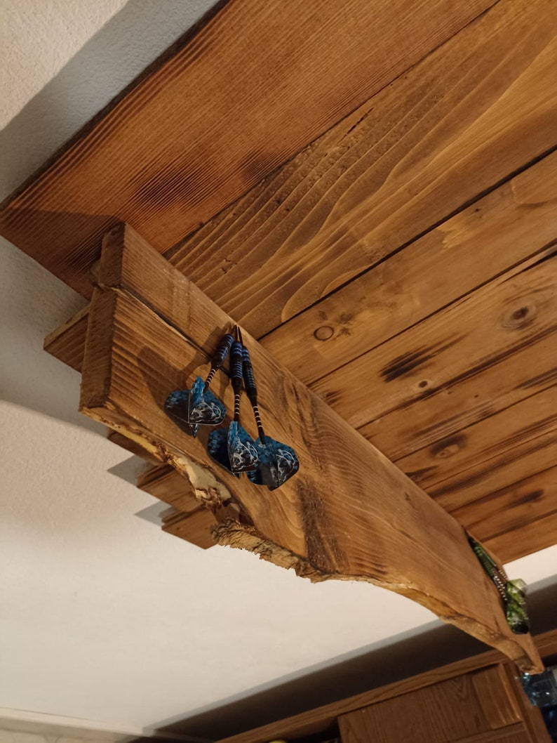 Rustic Dartboard Made of Real Wood Flamed Etsy