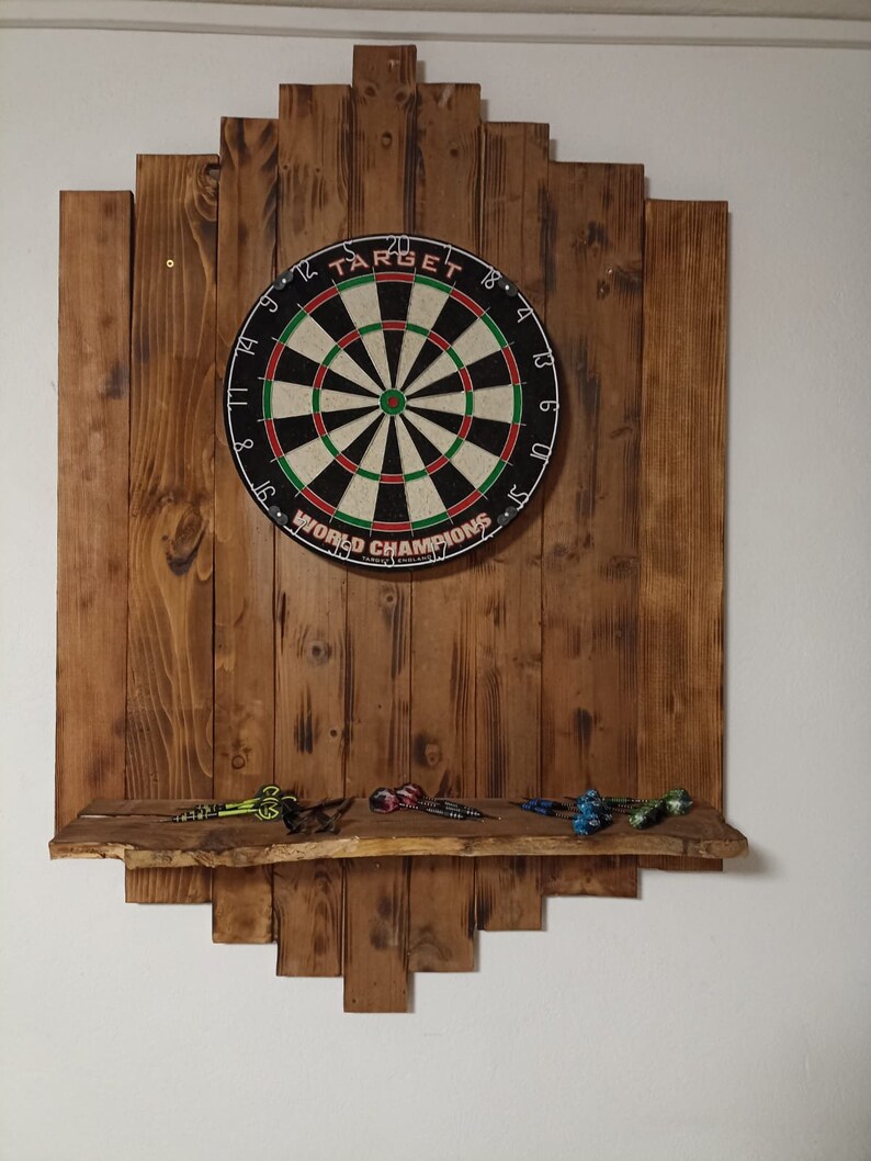 Rustic Dartboard Made of Real Wood Flamed Etsy